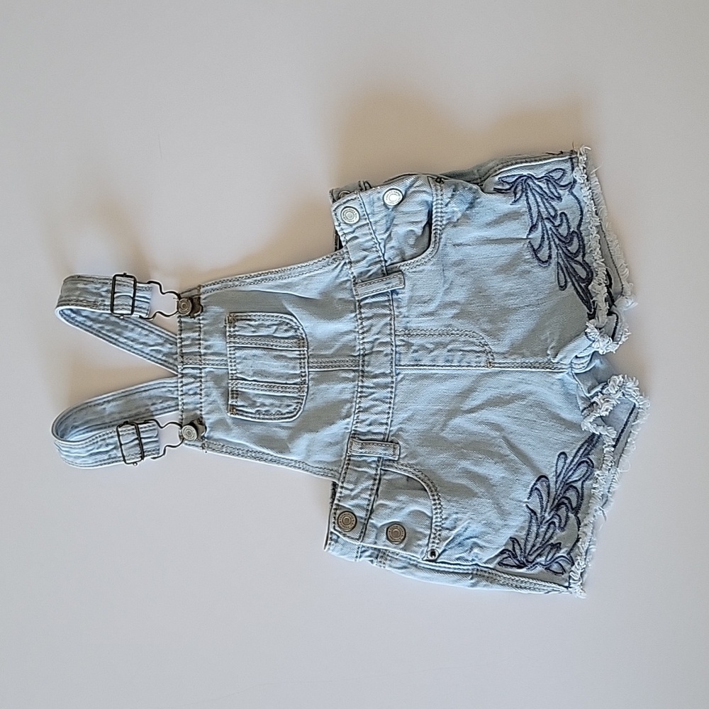 Zara Baby Girl Short Denim Overalls Jumpsuit